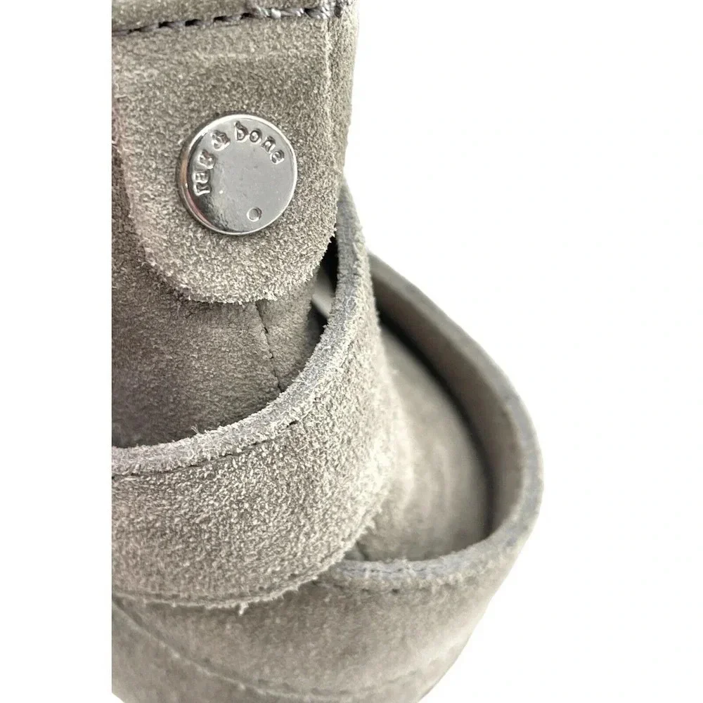 Rag & Bone Harrow Boots Women's Size 41 Ankle Suede Leather Granite Gray